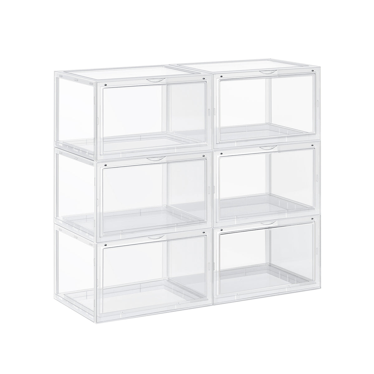 Juego de 6 Cajas para Zapatos Cajas Apilables de Plástico Transparente